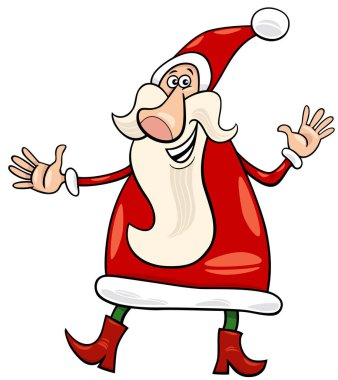 Komik Noel Baba Karakterinin Noel zamanı karikatür çizimi