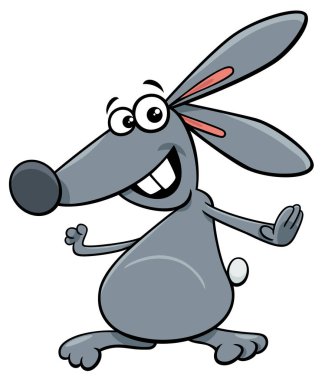 Komik Tavşan Comic Hayvan Karakter Karikatür İllüstrasyon