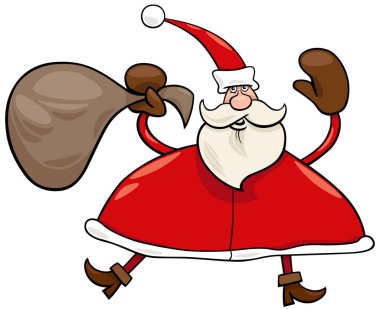 Noel Baba 'nın Noel Çuvalı Hediyeleriyle Karikatür Çizimi