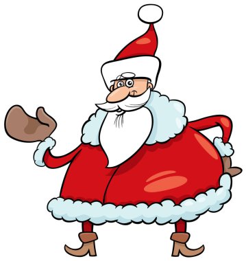 Noel Baba karakterinin Noel zamanı karikatür çizimi