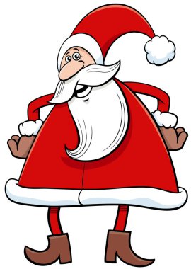 Noel Baba karakterinin Noel zamanı karikatür çizimi