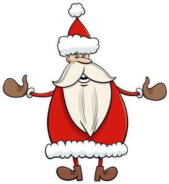 Komik Noel Baba Karakterinin Noel zamanı karikatür çizimi