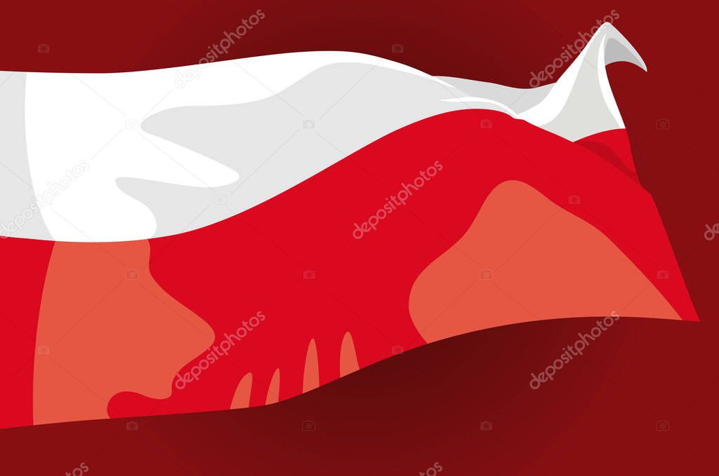 Polish national white and red flag vector illustration