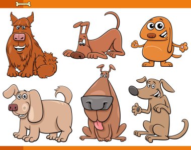 Komik Köpekler ve Köpek Yavruları Çizgi Roman Karakterleri Seti