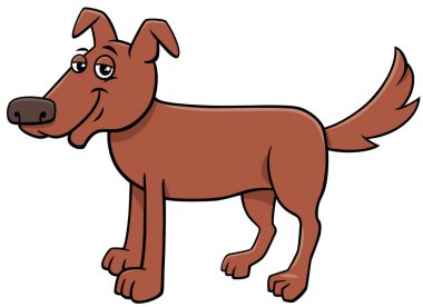 Komik Kahverengi Köpek Çizgi Roman Hayvanı Karakteri Çizimi