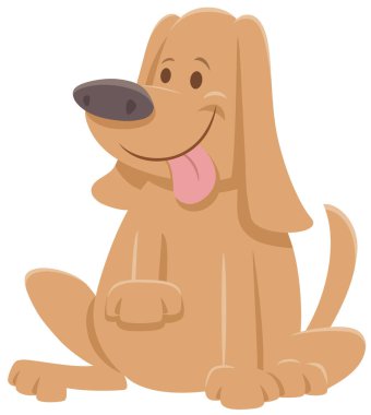 Komik Bej Köpek Hayvan Karakterinin Çizgi Film Çizimi