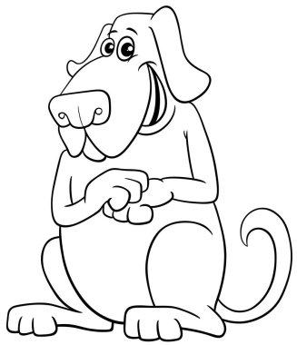 Komik köpek çizgi roman karakteri boyama sayfasının çizgi film çizimi