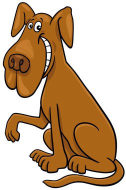 Çizgi filmdeki komik köpek çizgi roman karakteri pençesini gösteriyor.