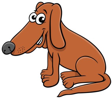 Komik Oturan Köpek Çizgi Roman Hayvanı Karakteri Çizimi