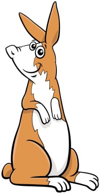 Komik minyatür tavşan çizgi roman çizimi ayağa kalkıyor.