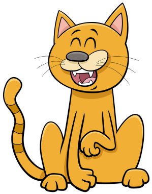 Mutlu sarı kedi ya da kedi yavrusu çizgi roman karakteri