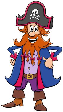 Komik korsan kaptan komik karakterin karikatür çizimi