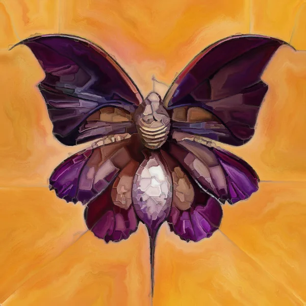 蝶の夢シリーズ 想像力 夢をテーマにしたシュールな自然形態 色彩の芸術的抽象化 — ストック写真