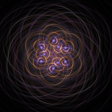 Bilimsel illüstrasyon ve grafik tasarım için yüksek çözünürlüklü alev fraktal yörüngeleri.