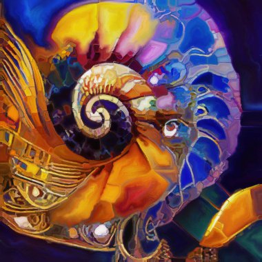 Spiral Dreams serisi. Sanat, hayal gücü ve rüya konularındaki gerçeküstü doğal formların, dokuların ve renklerin düzenlenmesi.