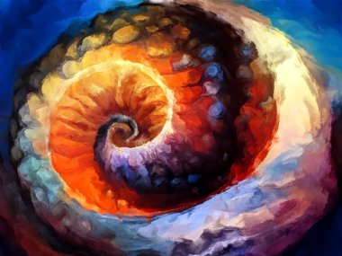 Organik Renkler serisi. Sanat, yaşam ve tasarım konularındaki organik formları, vuruşları ve renk boyalarını anımsatan şekillerin bileşimi.