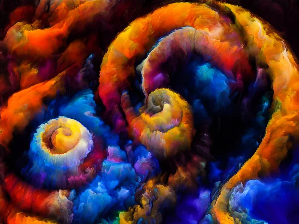 螺旋梦系列 关于艺术 想象和梦想的超现实的自然形式 结构和色彩的图像 — 图库照片