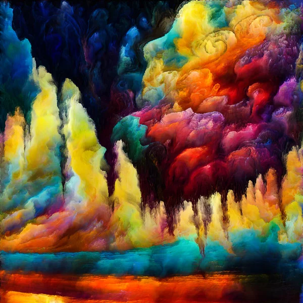 Série Color Dream Složení Malovaných Tvarů Organických Tvarů Tahů Dubů — Stock fotografie