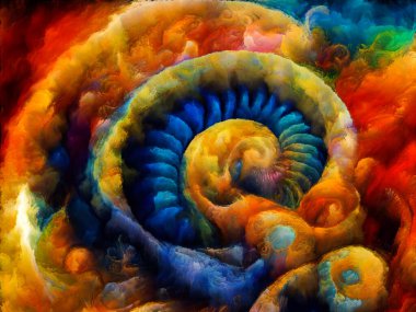 Spiral Dreams serisi. Sanat, hayal gücü ve rüya konularında gerçeküstü doğal formların sanatsal soyutlanması, dokular ve renkler.