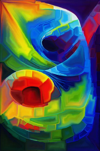 Série Abstraite Colorée Composition Des Traits Dubs Peinture Couleur Sur — Photo