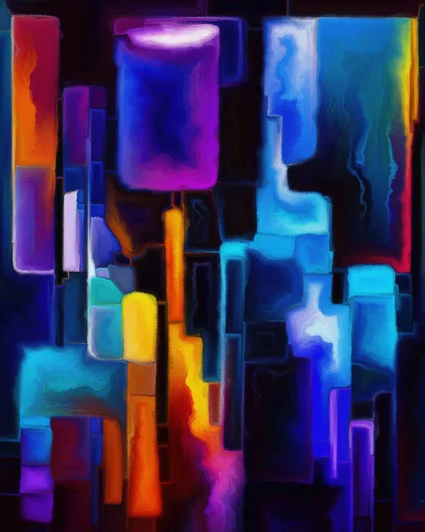 Color Dream Serie Komposition Gemalter Formen Organischer Formen Striche Dubs — Stockfoto