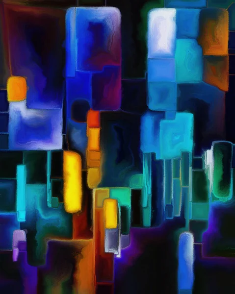 Color Dream Serie Komposition Gemalter Formen Organischer Formen Striche Dubs — Stockfoto