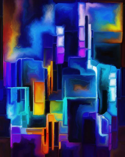 Serie Color Dream Composición Formas Pintadas Formas Orgánicas Trazos Doblajes — Foto de Stock