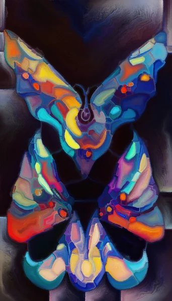 蝴蝶梦系列 关于艺术 想象和梦想的超现实自然形式 结构和色彩的创造性安排 — 图库照片