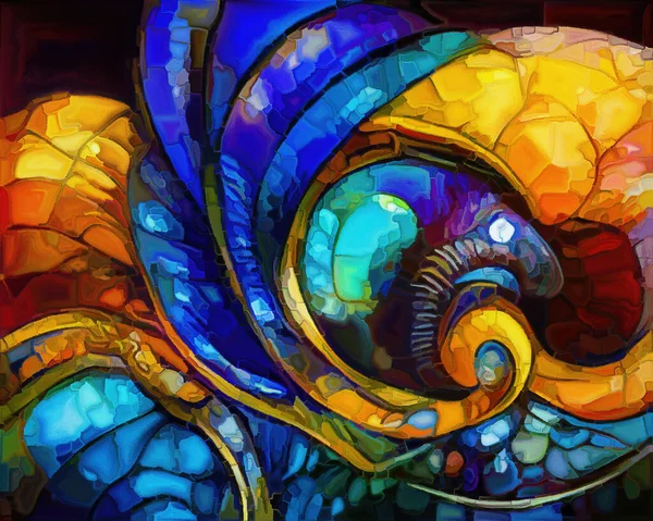 Dream Nautilus Series Interplay Spiral Structures Shell Patterns Colors Abstract — Fotografie, imagine de stoc