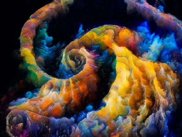 螺旋梦系列 关于艺术 想象和梦想的超现实自然形式 结构和色彩的构成 — 图库照片