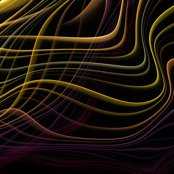 科学的なイラストやグラフィックデザインに使用するための高解像度でレンダリングされたフラクタル波 — ストック写真