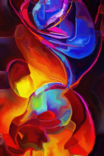 Serie Color Dream Composición Formas Pintadas Formas Orgánicas Trazos Doblajes — Foto de Stock