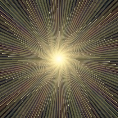 Fraktal Patlama Şablonu serisi. Çizim ve tasarım için kullanılan ince çizgi radyal deseninin oluşturulması.