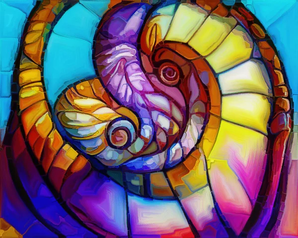 Dream Nautilus Series Composition Spiral Structures Shell Patterns Colors Abstract —  Fotos de Stock