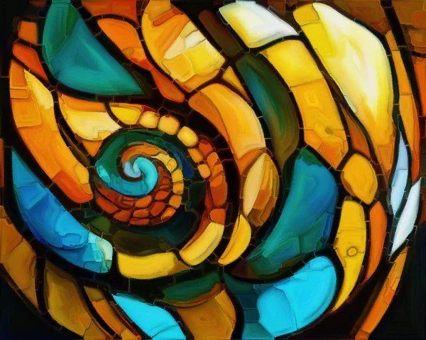 Dream of Nautilus series. Composition of spiral structures, shell patterns, colors and abstract elements on the subject of sea life, nature, creativity, art and design.