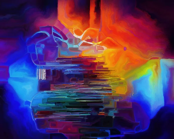 Renkli Rüya Serisi Sanat Hayal Gücü Tasarım Üzerine Boyanmış Organik — Stok fotoğraf