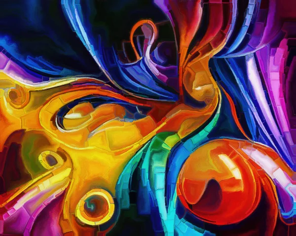 Serie Color Dream Composición Formas Pintadas Formas Orgánicas Trazos Doblajes —  Fotos de Stock