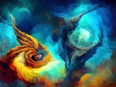 Organik Renkler serisi. Sanat, yaşam ve tasarım konularında organik formları, vuruşları ve renk boyalarını anımsatan sanatsal soyutlamalar..