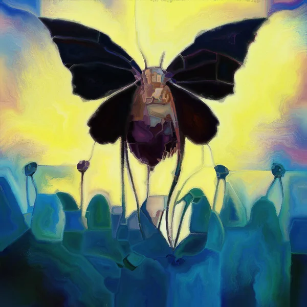 Butterfly Dreams Serien Konstnärlig Abstraktion Surrealistiska Naturliga Former Texturer Och — Stockfoto