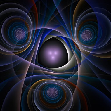 Bilimsel illüstrasyon ve grafik tasarım için yüksek çözünürlüklü alev fraktal yörüngeleri.