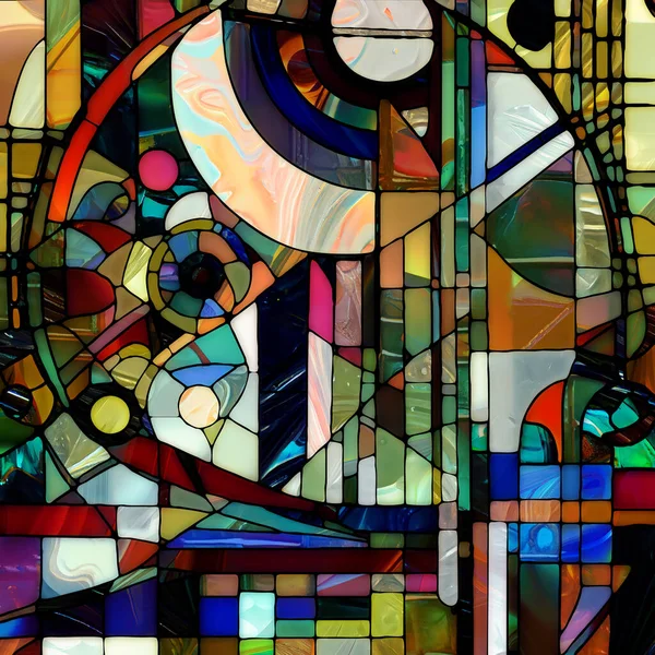 Rebirth of Stained Glass series. Design made of diverse glass textures, colors and shapes on the subject of light perception, creativity, art and design.