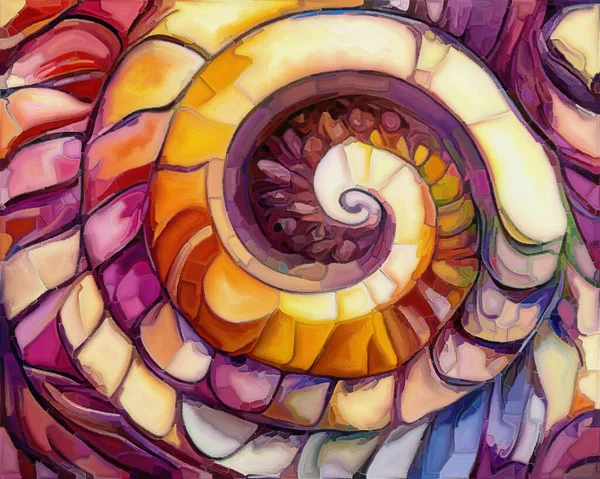 Nautilus Dream Series Interplay Spiral Structures Shell Patterns Colors Abstract 로열티 프리 스톡 이미지