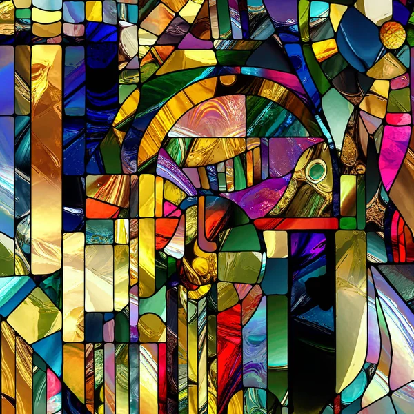 Rebirth Stained Glass Series Background Composition Diverse Glass Textures Colors Stock Picture