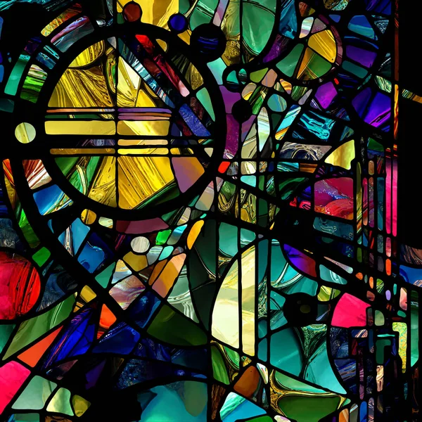 Rebirth of Stained Glass series. Backdrop design of diverse glass textures, colors and shapes on the subject of light perception, creativity, art and design.