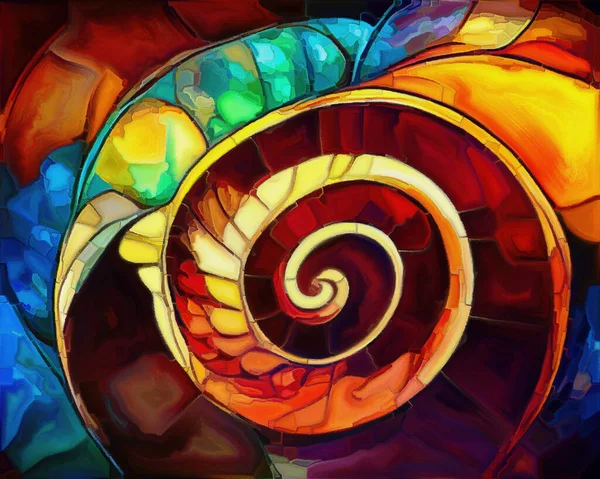 Dream Seashell Series Interplay Spiral Structures Shell Patterns Colors Abstract 스톡 사진