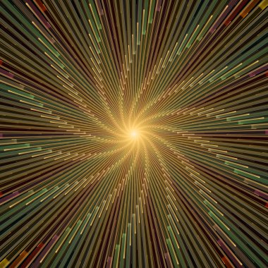 Fraktal Patlama Şablonu serisi. Çizim ve tasarım için kullanılan ince çizgi radyal deseninin oluşturulması.