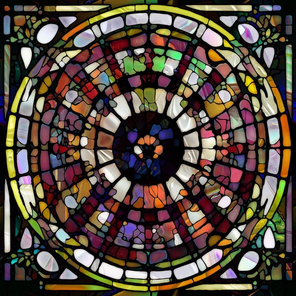 Rebirth of Stained Glass series. Abstract design made of diverse glass textures, colors and shapes on the subject of light perception, creativity, art and design.