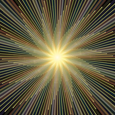 Fraktal Patlama Şablonu serisi. Çizim ve tasarım için kullanılan ince çizgi radyal deseninin oluşturulması.