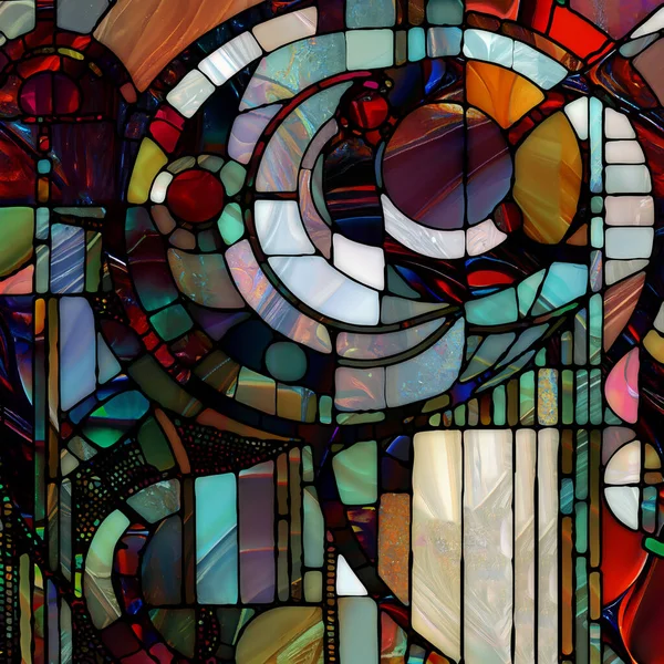 Rebirth Stained Glass Series Design Composed Diverse Glass Textures Colors — Stockfoto