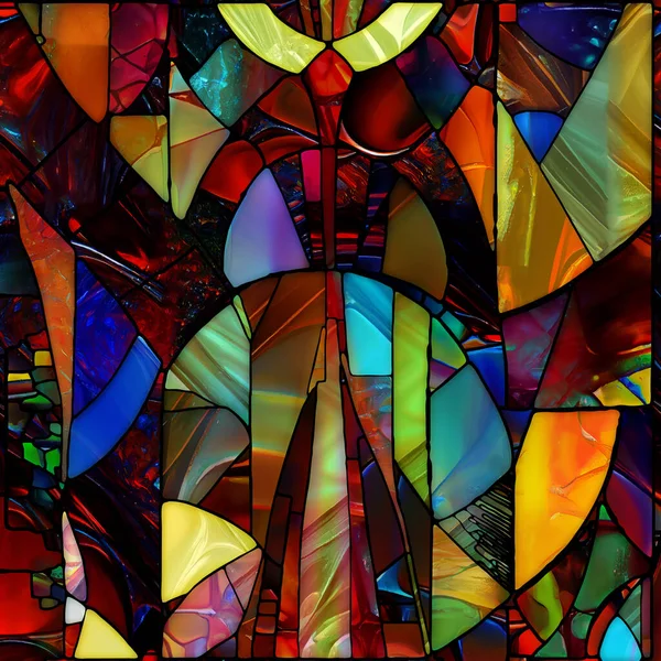 Rebirth Stained Glass Series Design Composed Diverse Glass Textures Colors — Stok fotoğraf